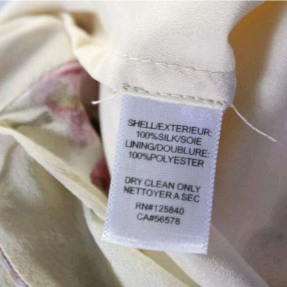 Intermix Silk Top Feminine Country Floral Strappy Boho Cottage Core Cream Sz S - Picture 5 of 10